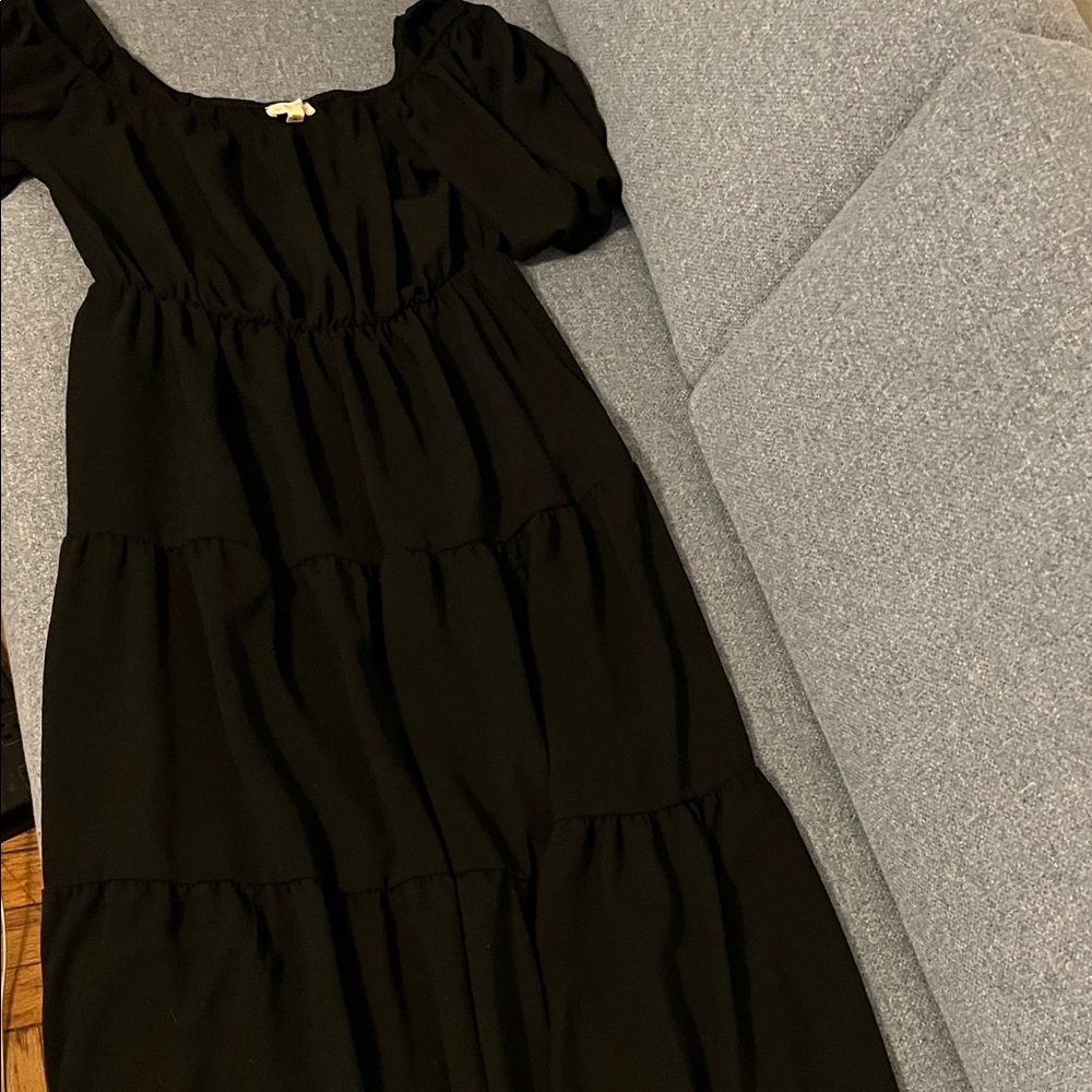 See You Monday Black three tiered dress